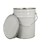 Thùng sơn 5 gallon Kim loại màu trắng có nắp khóa đòn bẩy